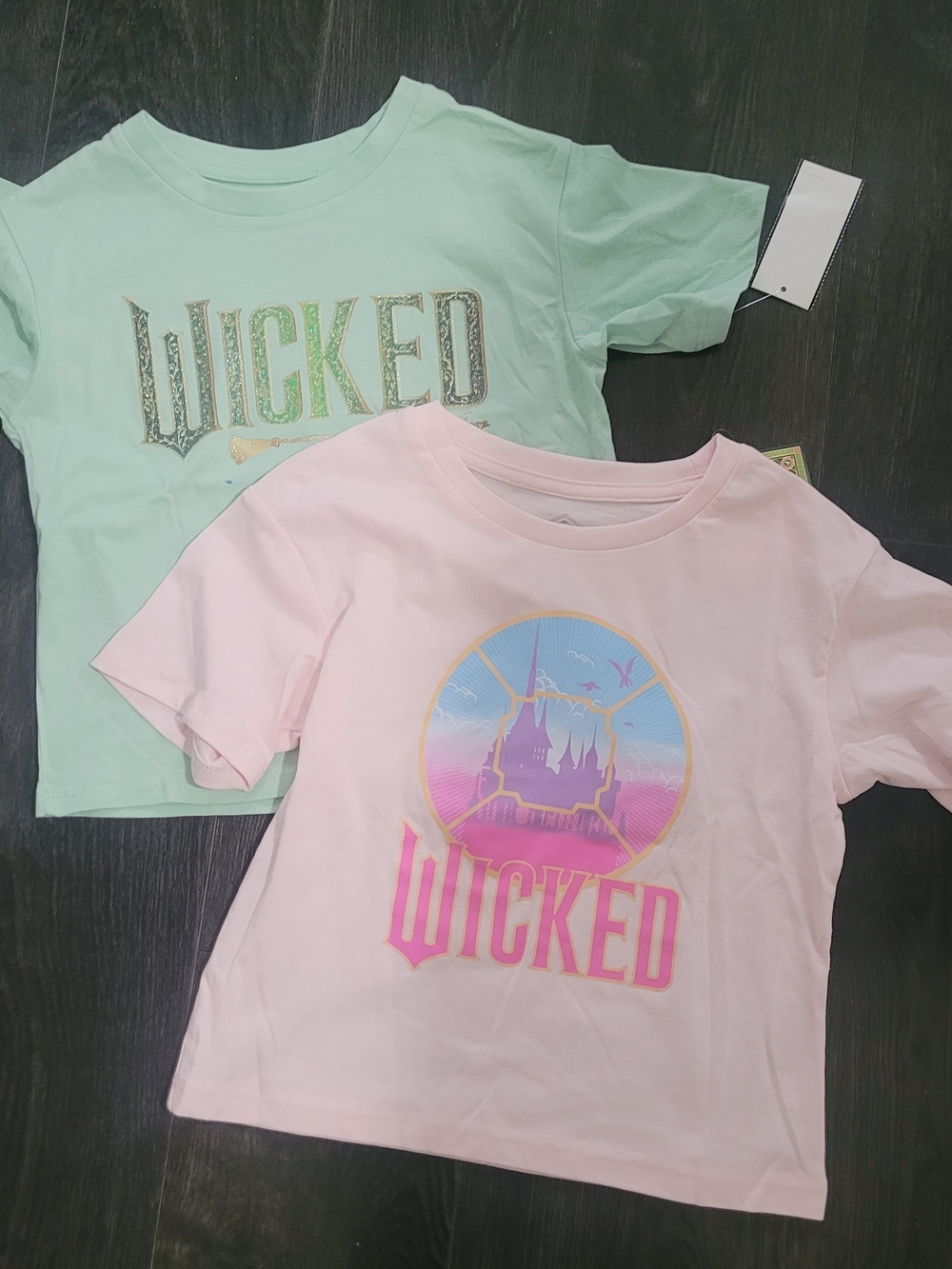 Wicked Girls Shirt Bundle Size 6 NWT Movie Graphic Tees Pink Green 2 Pack - Picture 2 of 6